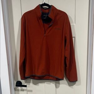 Eddie Bauer Quarter-Zip Pullover in Rust Orange